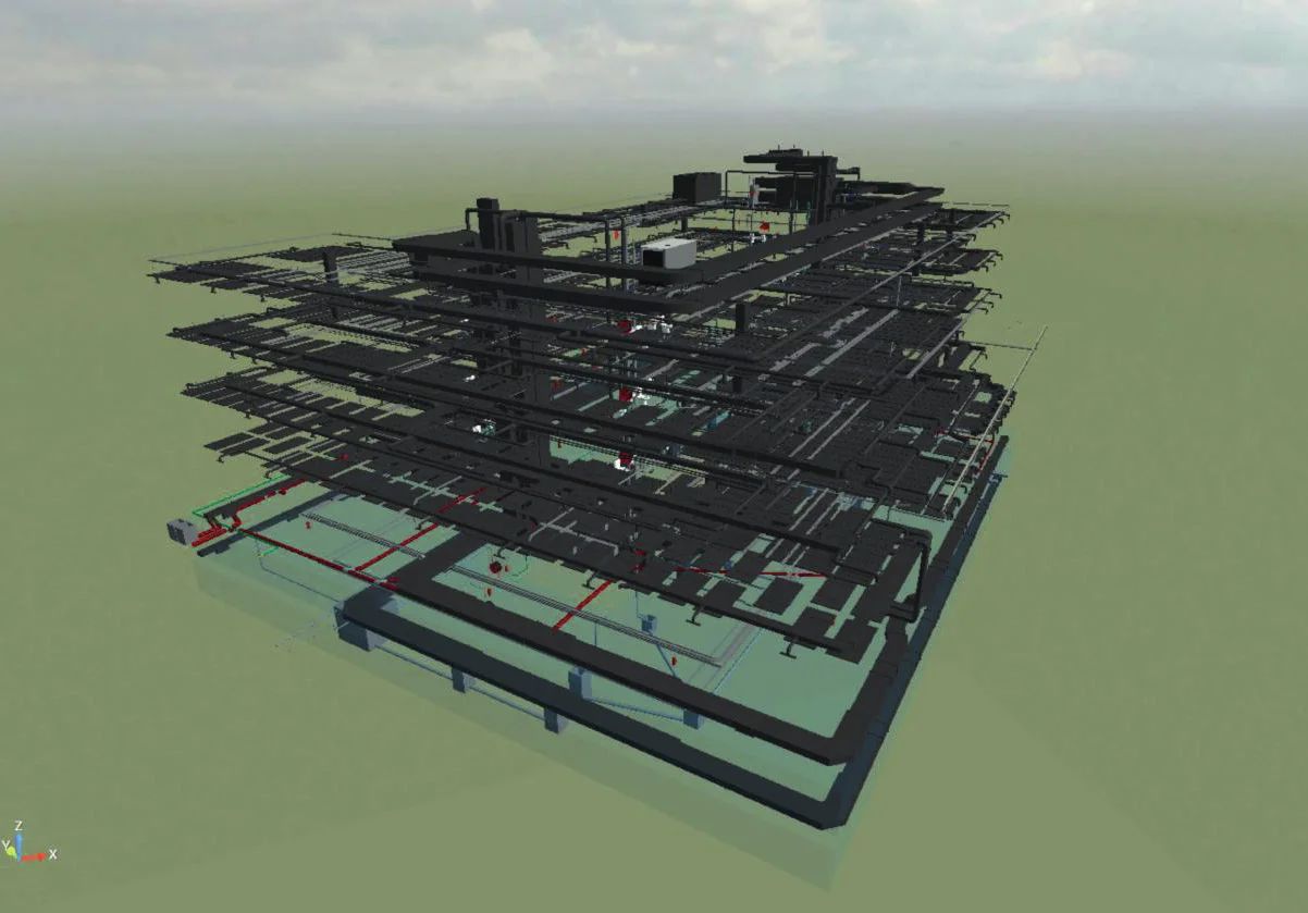 BIM model of the Bosch headquarters Casablanca — structural view in the modelling software