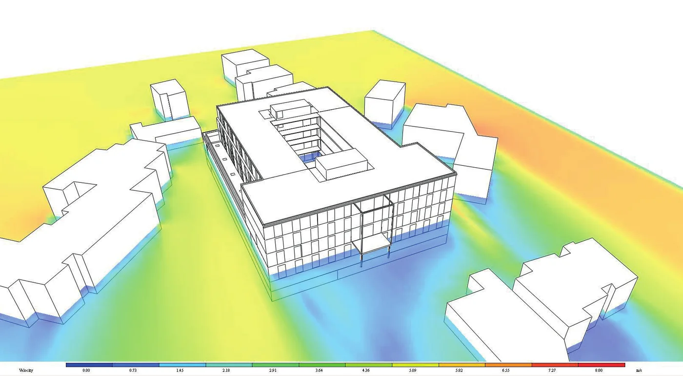 Thermo-dynamic simulation of the Bosch headquarters Casablanca derived from the BIM model